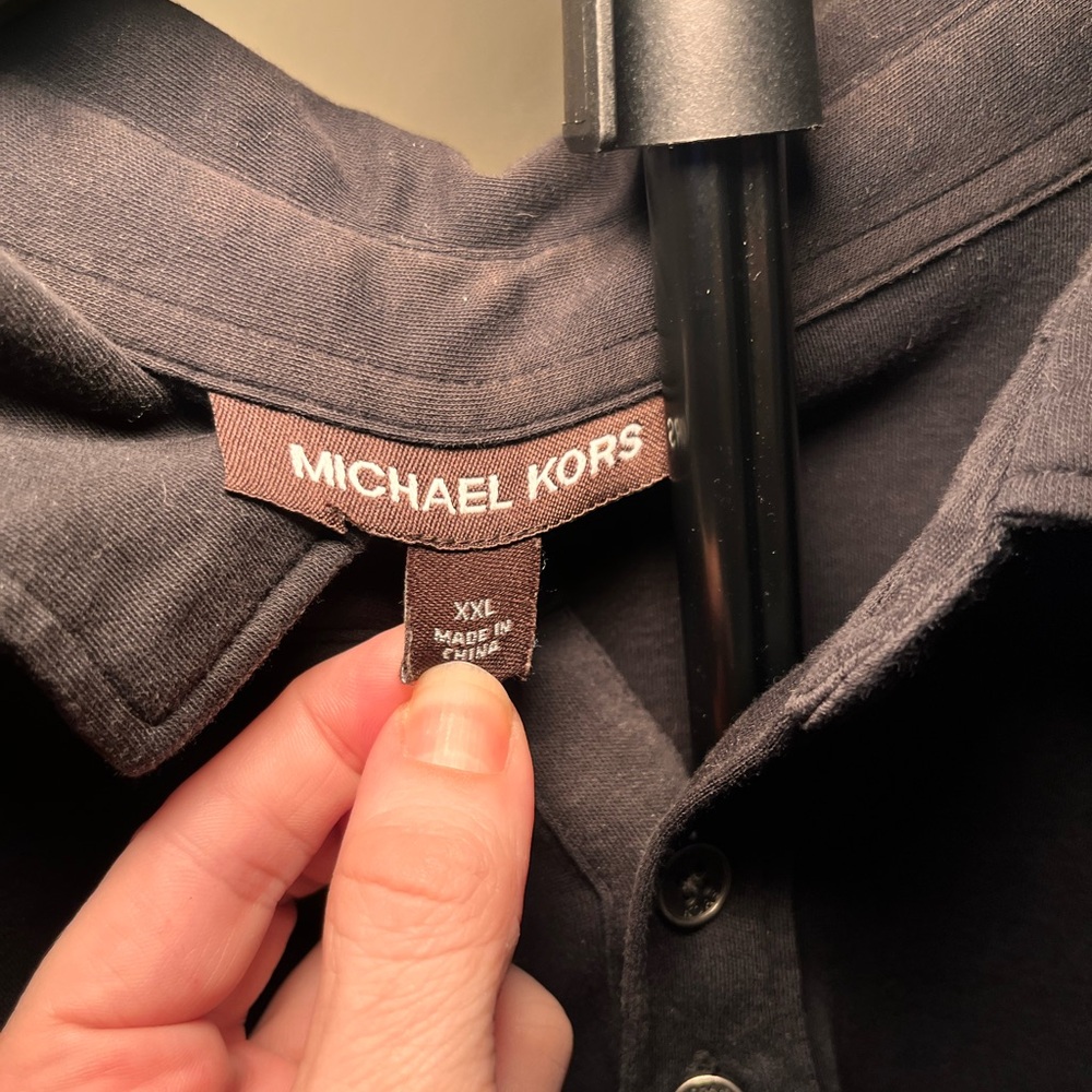 Michael Kors Black Polo with Zippered Pockets - Picture 2 of 4